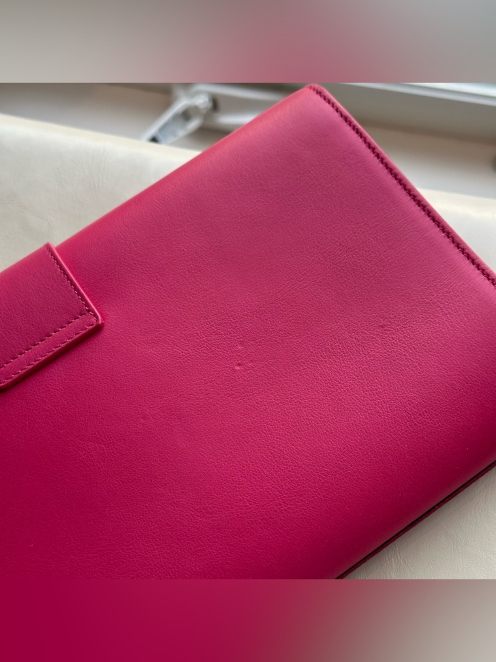 Saint Laurent Fuchsia Pink Leather Classic Y Ligne Clutch - Picture 6 of 16